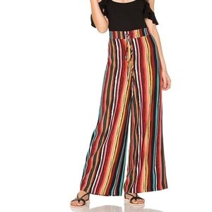 Free People Colorful Striped Wide-Leg Pants